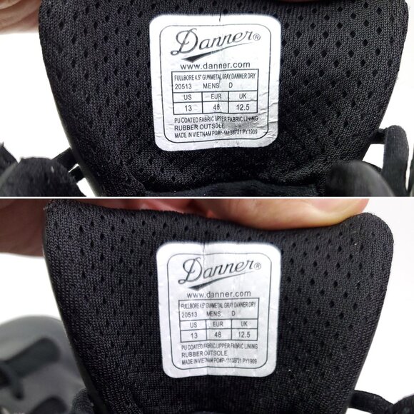 Danner FullBore Boots Dry Waterproof Gunmetal Gray Vibram 20513 Men's 13 D - Picture 6 of 9